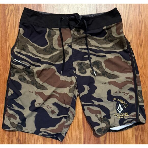 Volcom Hawaii Mod-Tech Board Shorts Mens 28 8" Camo Swim Trunks - Picture 1 of 6